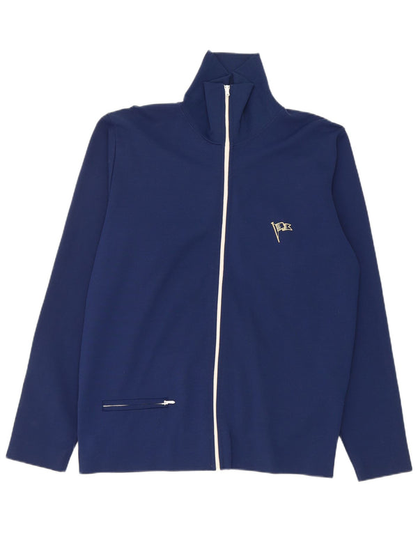 Vintage Mens Tracksuit Top Jacket Medium Navy Blue