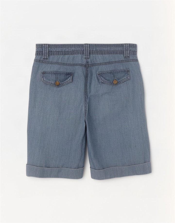 M&Co Dame Bermuda Shorts UK 14 Large W32 Blue Cotton