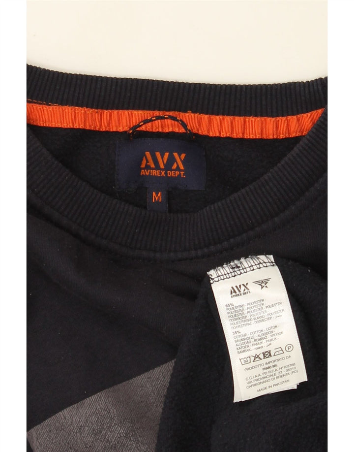 Avirex Herre grafisk sweatshirt Jumper Medium Navyblå Bomuld