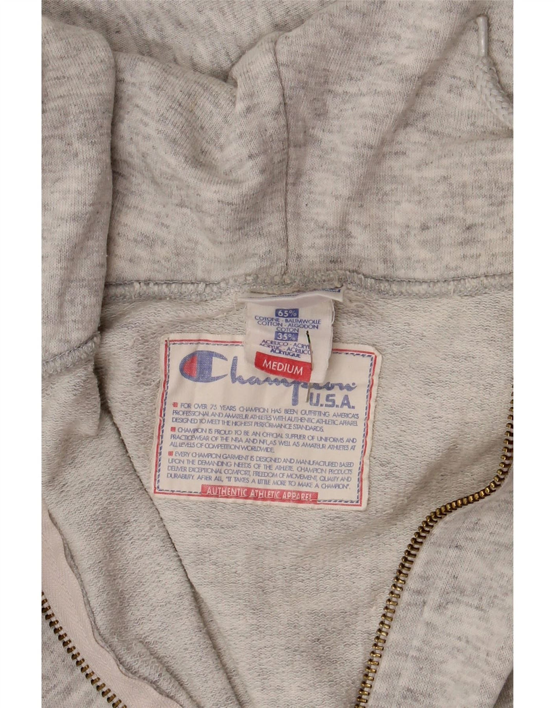 CHAMPION Dame Crop Hættetrøje Sweater UK 14 Medium Grå Flecked