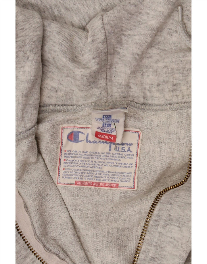 CHAMPION Dame Crop Hættetrøje Sweater UK 14 Medium Grå Flecked