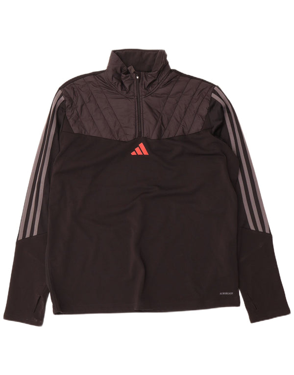 Adidas Herre Aeroready Zip Neck Pullover Træningsdragt Top XL Sort Colourblock