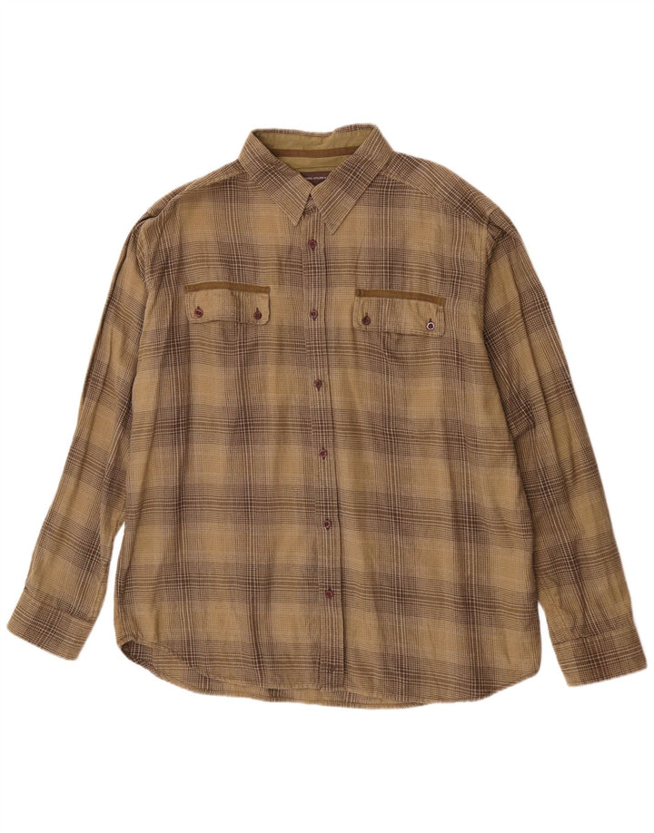 Wrangler Herre Flanelskjorte 2XL Khaki Ternet Bomuld