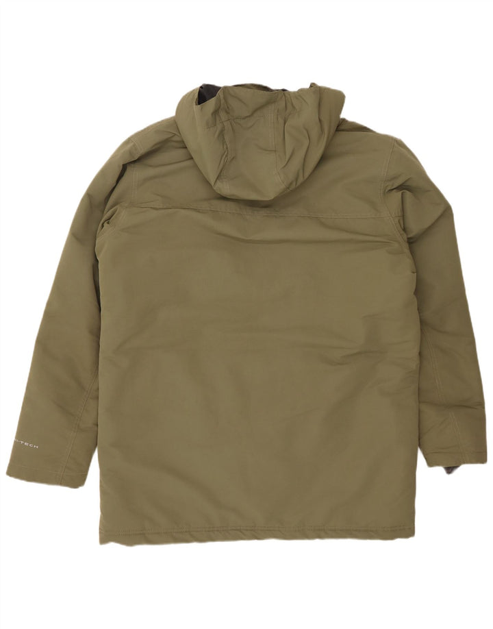 Columbia Herre Hooded Windbreaker Coat UK 40 Large Khaki Polyester