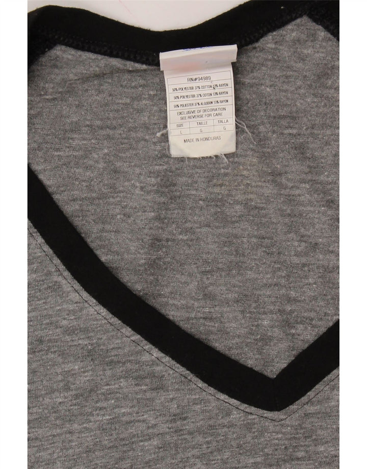 GENUINE MERCHANDISE Womens Graphic T-Shirt Top UK 14 Large Grey Vintage Genuine Merchandise and Second-Hand Genuine Merchandise from Messina Hembry 