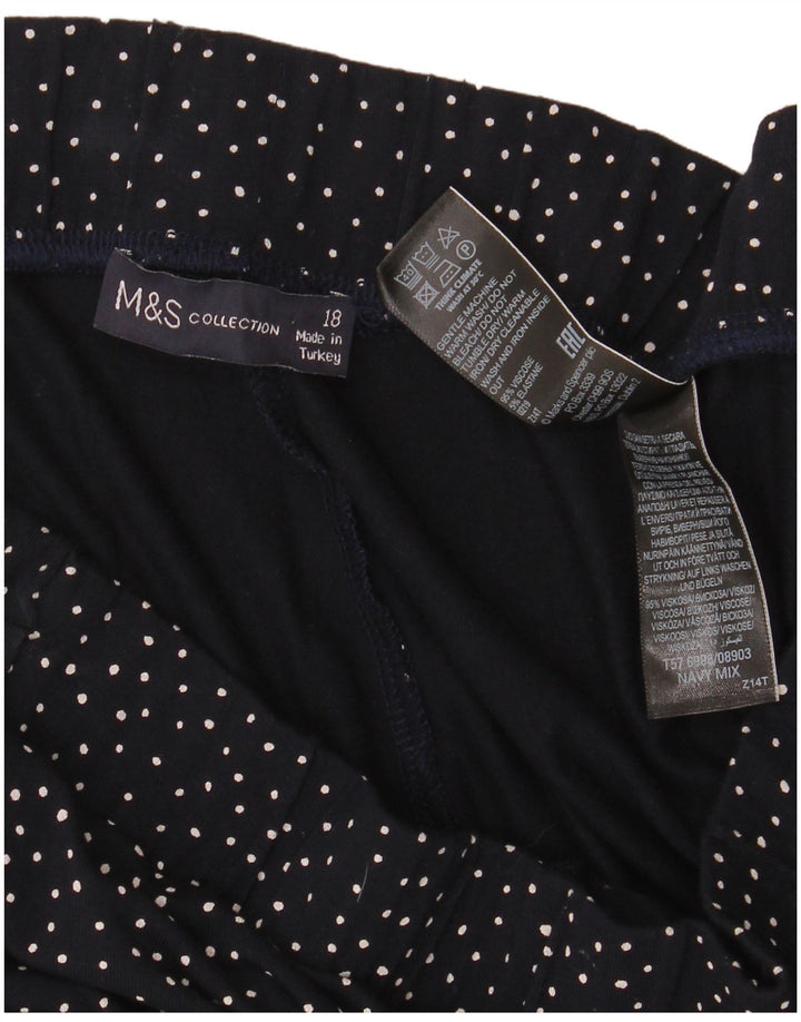 Marks & Spencer Dame Leggings UK 18 XL Navy Blue Polka Dot Viscose