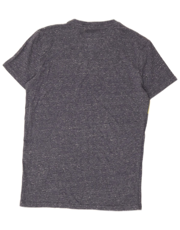 Superdry Grafisk T-shirt-top til mænd, lille blå flækket bomuld