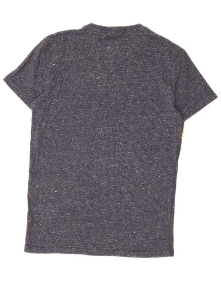 Superdry Grafisk T-shirt-top til mænd, lille blå flækket bomuld