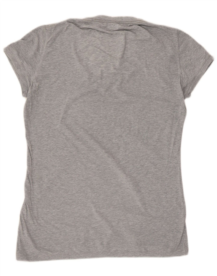 Nike T-shirt top til kvinder UK 8 Lille grå flækket bomuld