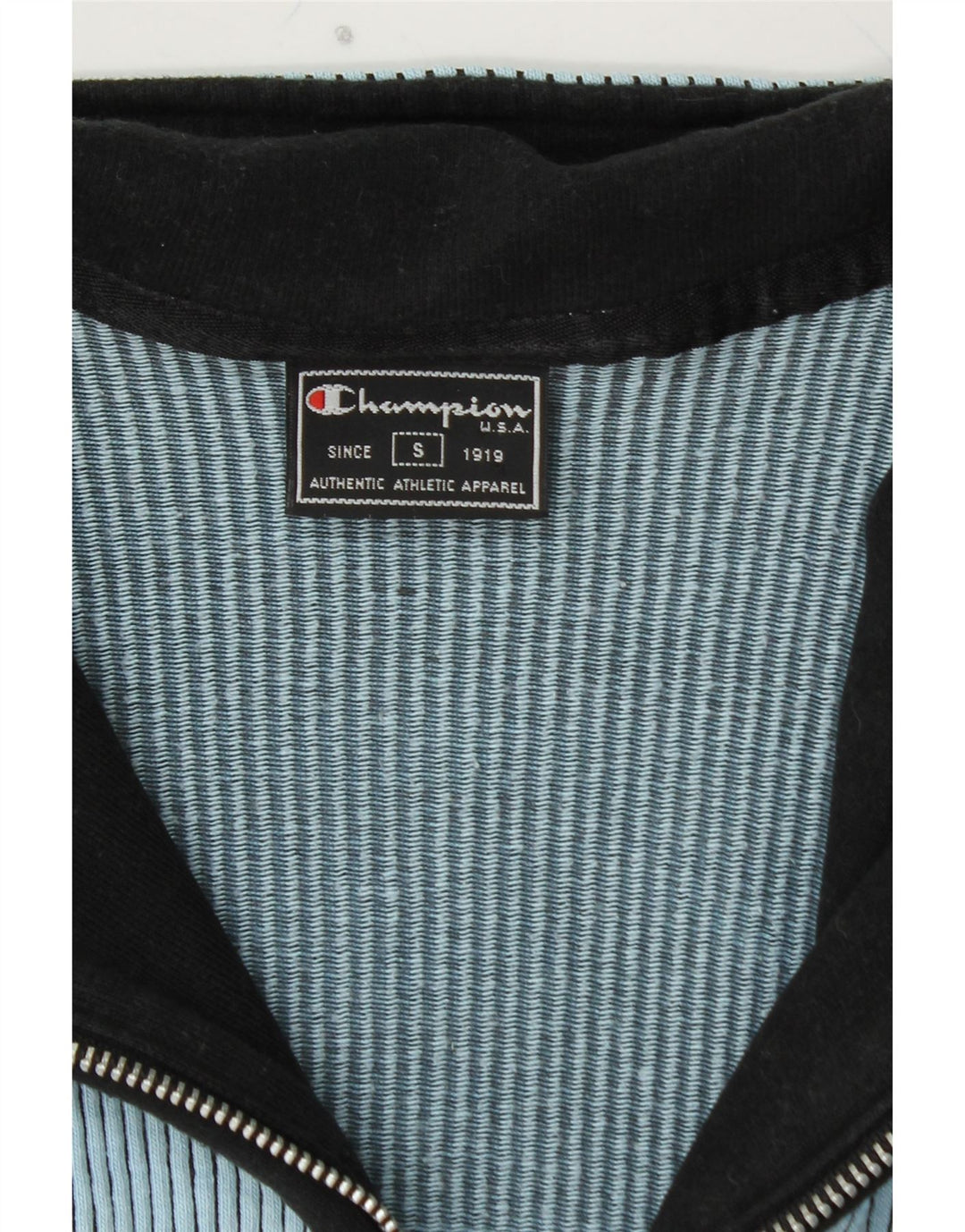 CHAMPION Dame cardigan sweater UK 10 Small Blue Pinstripe Bomuld