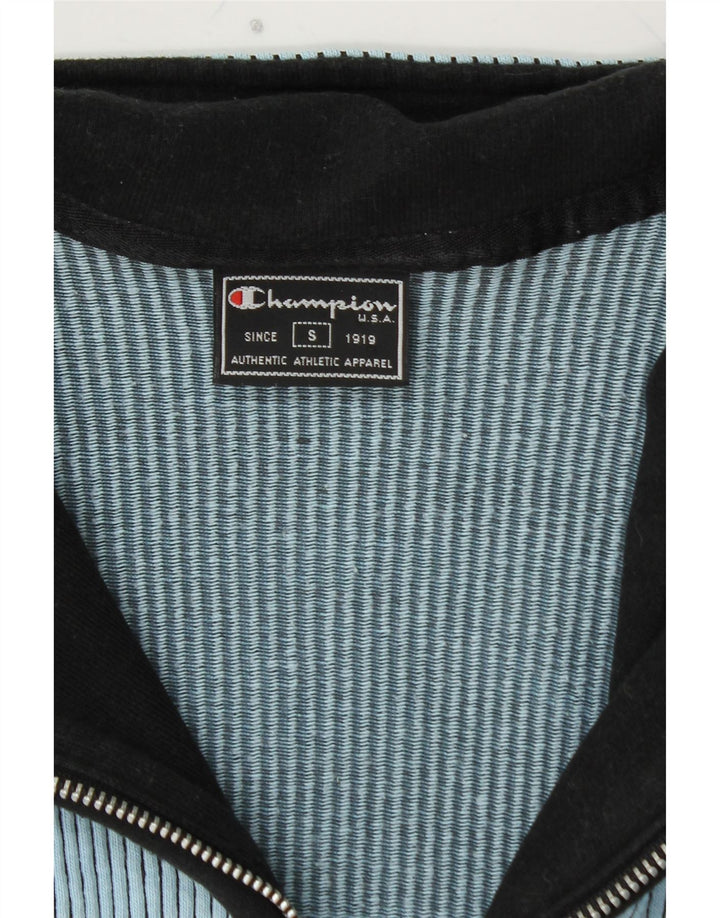 CHAMPION Dame cardigan sweater UK 10 Small Blue Pinstripe Bomuld