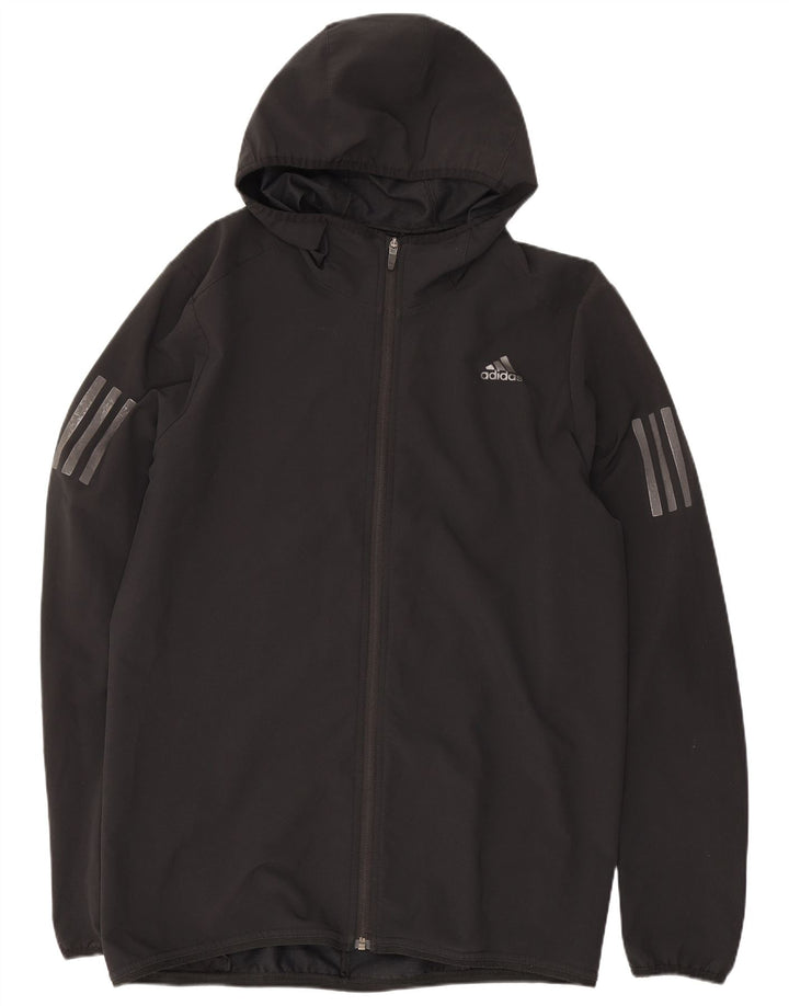 Adidas Træningsdragt med hætte til mænd, topjakke mellem sort polyester