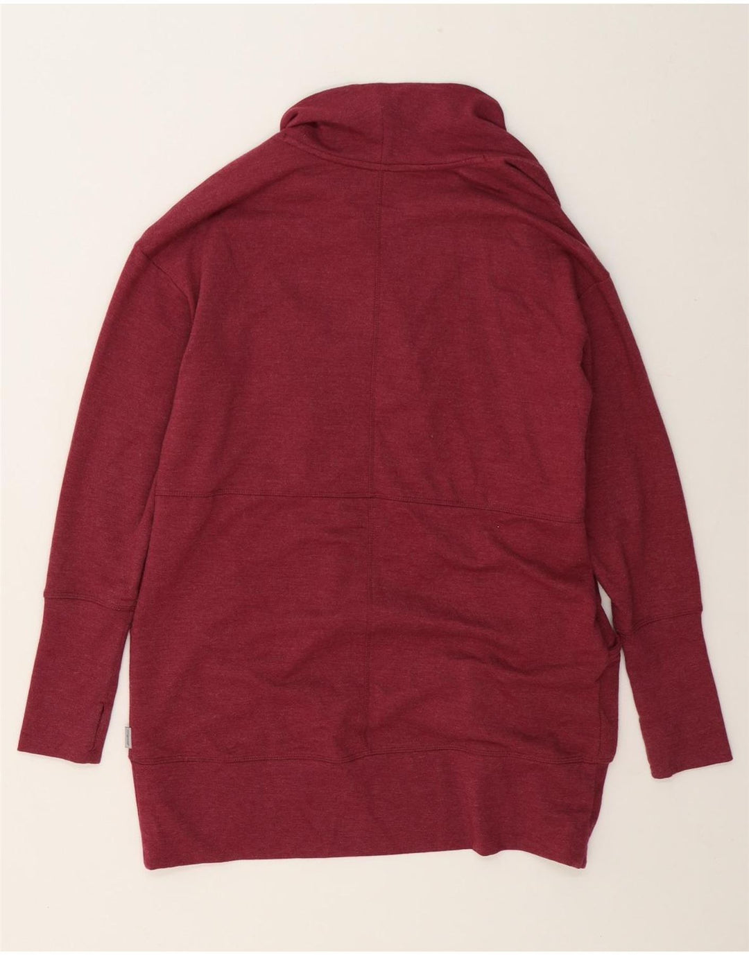 EDDIE BAUER Womens Longline Open Cardigan Sweater UK 14 Medium Burgundy Vintage Eddie Bauer and Second-Hand Eddie Bauer from Messina Hembry 