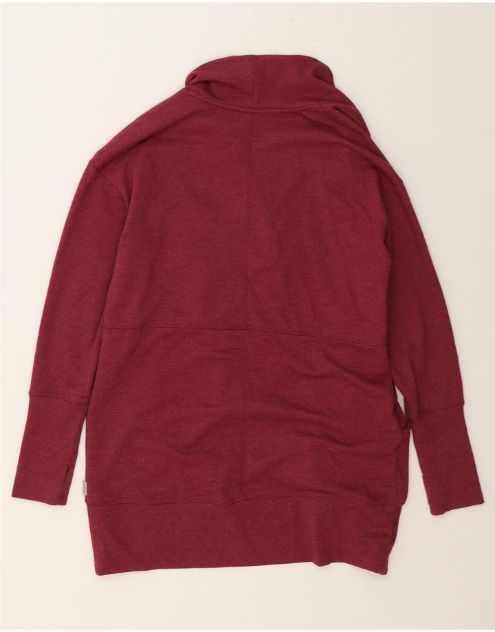EDDIE BAUER Womens Longline Open Cardigan Sweater UK 14 Medium Burgundy Vintage Eddie Bauer and Second-Hand Eddie Bauer from Messina Hembry 
