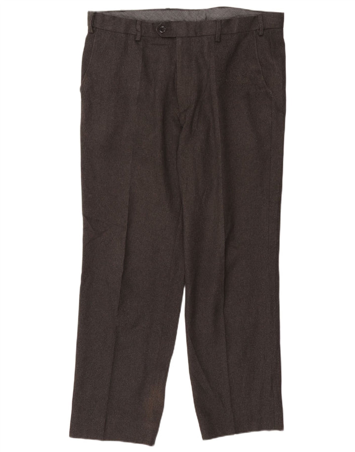 Marks & Spencer Herre Regular Straight Suit Bukser W38 L31 Grå Polyester
