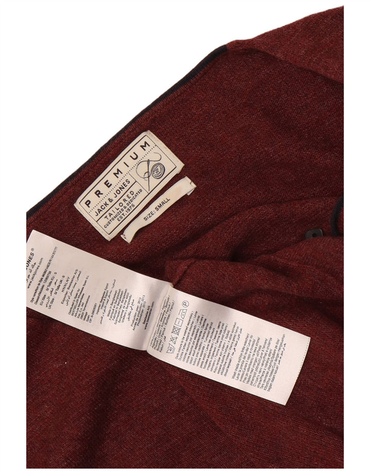 JACK & JONES Herre V-hals sweater lille rødbrun bomuld