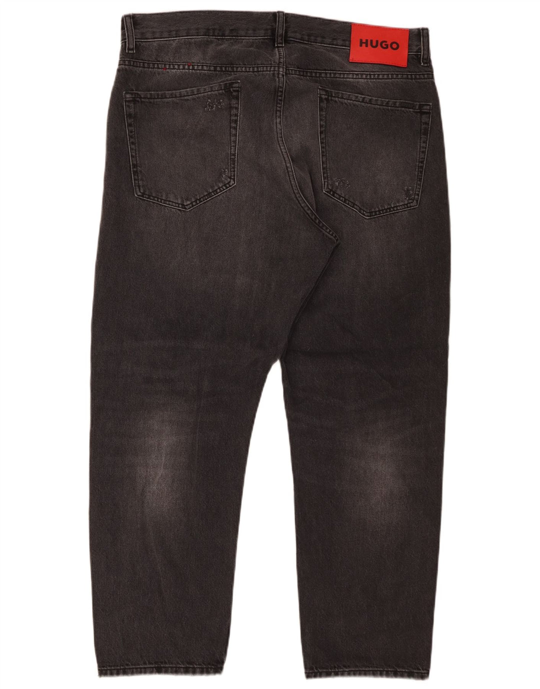 Hugo Boss Herre Distressed Straight Jeans W34 L27 Grå Bomuld