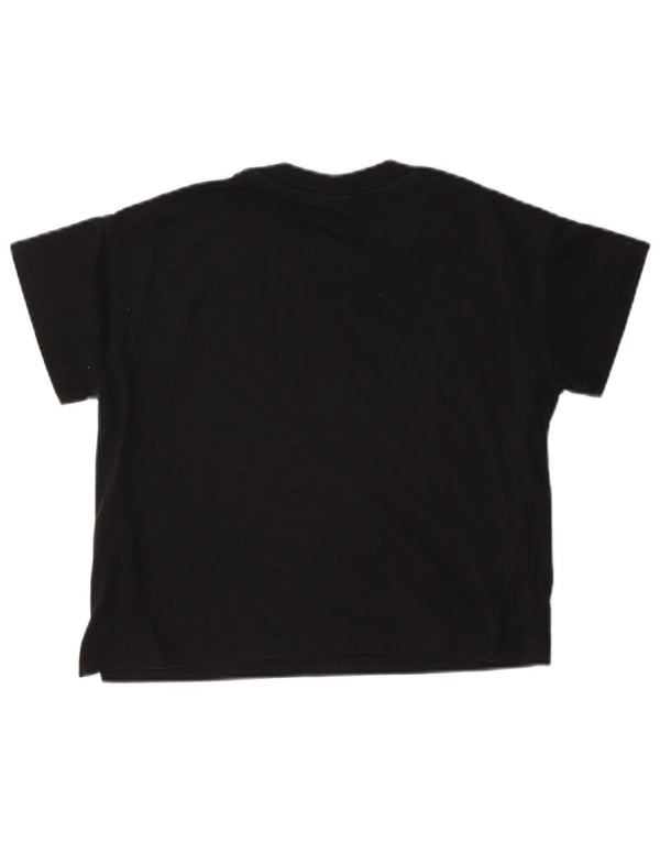 Champion Womens Crop Oversized grafisk T-shirt top UK 6 XS Sort
