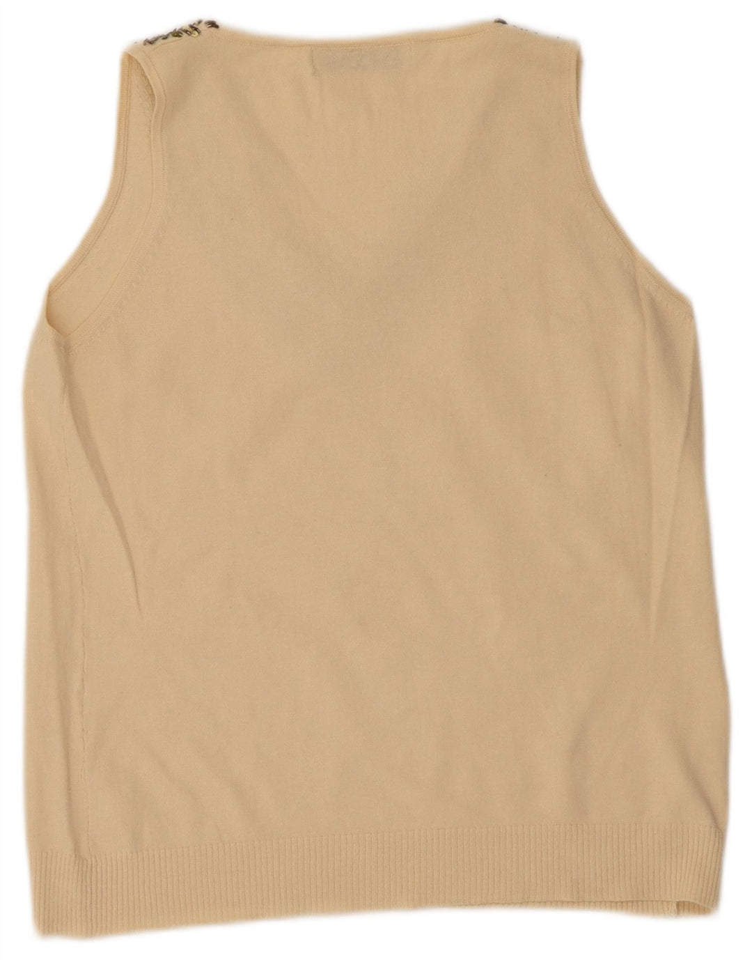Zara Damevest Top UK 14 Large Beige Ramie
