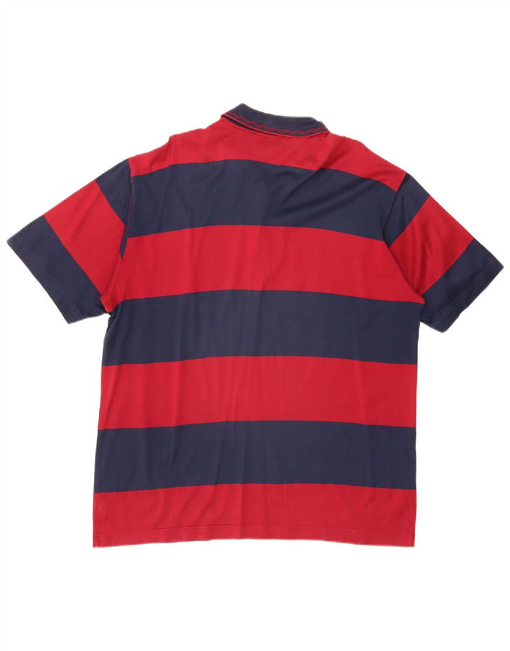 BARONI Mens Polo Shirt IT 50 Medium Navy Blue Striped Nautical