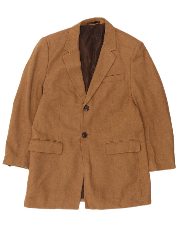 Marks & Spencer Herre 2-knaps blazerjakke UK 38 Medium Brun Polyester