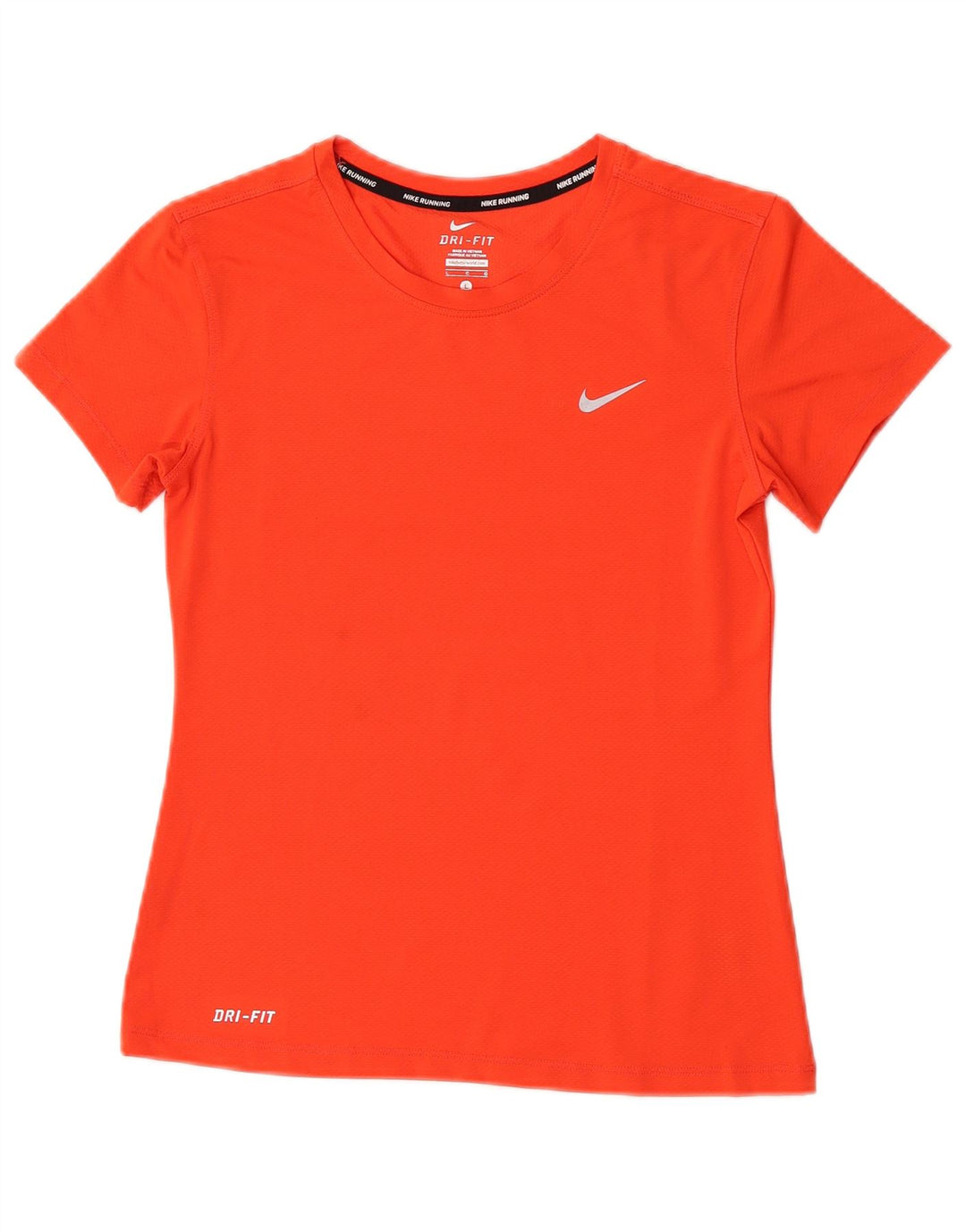 Nike Dame Dri Fit Grafisk T-Shirt Top UK 14 Stor Orange Polyester