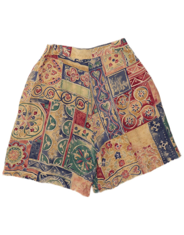 Vintage Kvinders Pegged Chino Shorts W28 Medium Flerfarvet Patchwork Silke