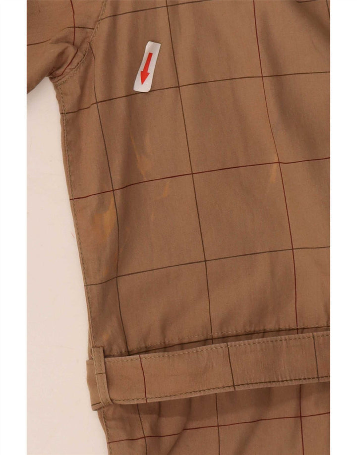 Breco's Herre Utility Jacket UK 40 Large Beige Plaid Cotton