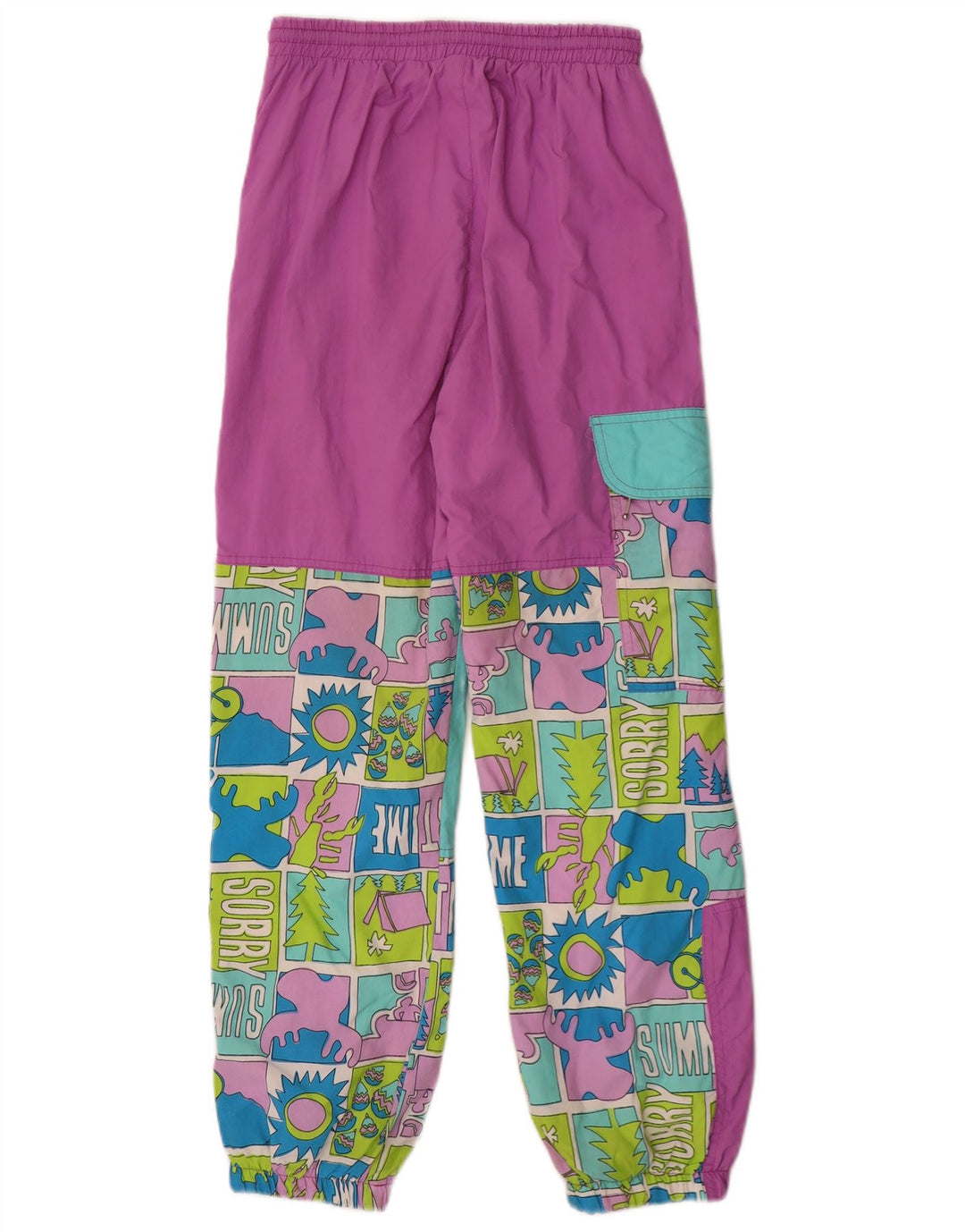 Vintage Dame grafisk Cargo træningsdragt Bukser Joggers IT 44 Medium Purple