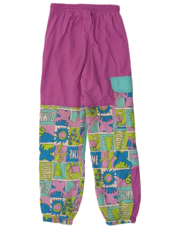 Vintage Dame grafisk Cargo træningsdragt Bukser Joggers IT 44 Medium Purple