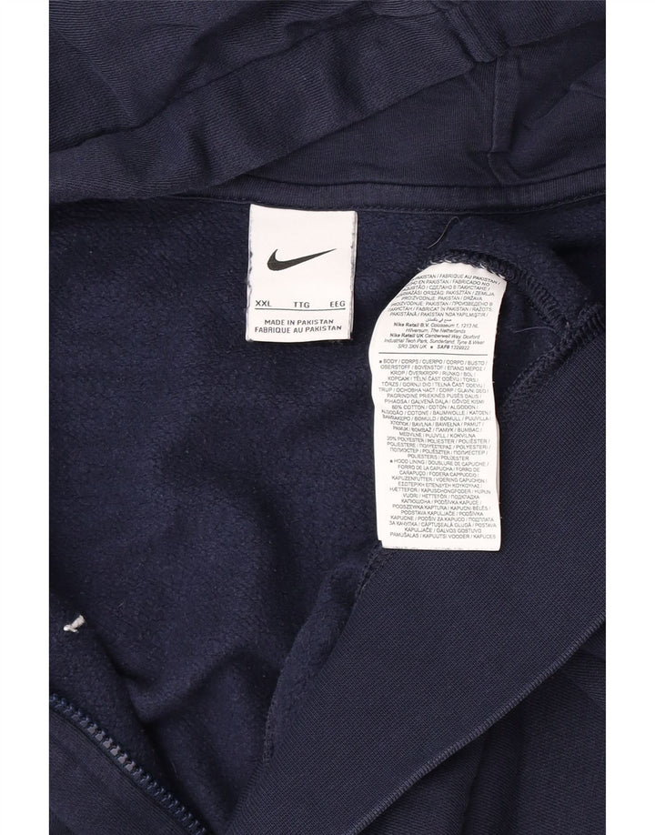 Nike hættetrøje med lynlås til mænd 2XL marineblå bomuld