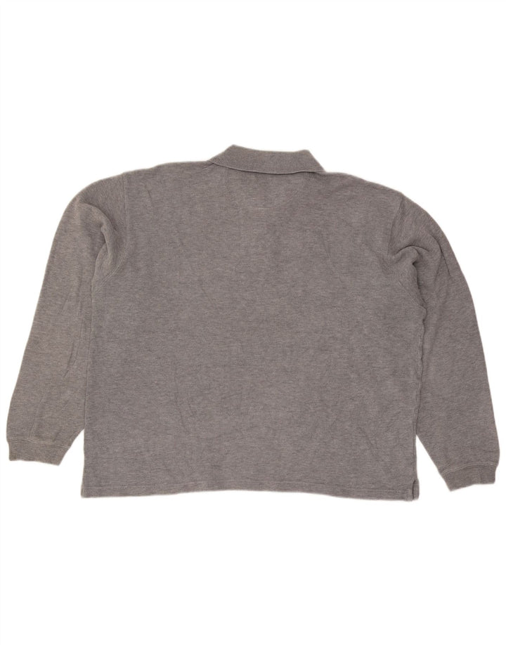 Izod Langærmet Polo Shirt til mænd Stor grå bomuld