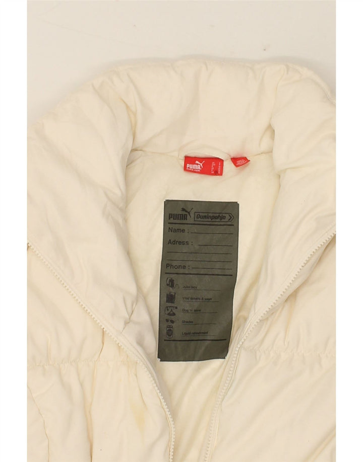 PUMA Womens Padded Coat UK 10 Small Off White Polyester Vintage Puma and Second-Hand Puma from Messina Hembry 