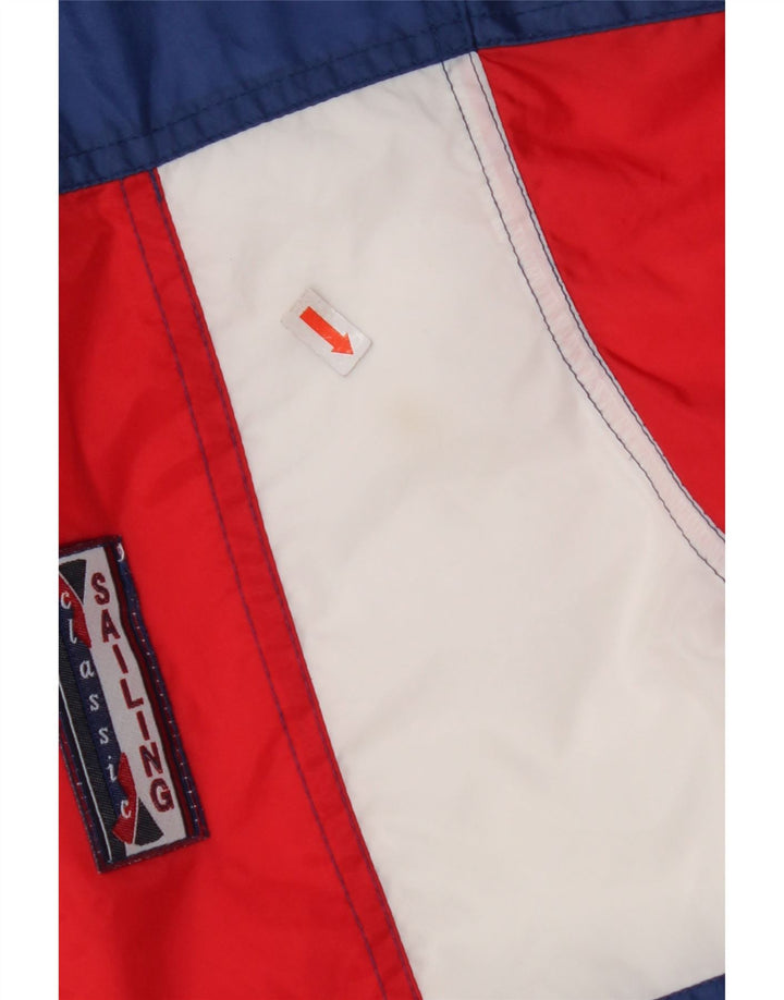 MARCEL CLAIR Regnjakke med hætte til mænd UK 40 Stor blå farveblok