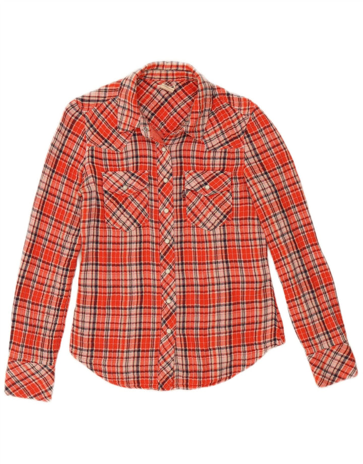 Levi's Dame Flanelskjorte UK 6 XS Rød Ternet Bomuld
