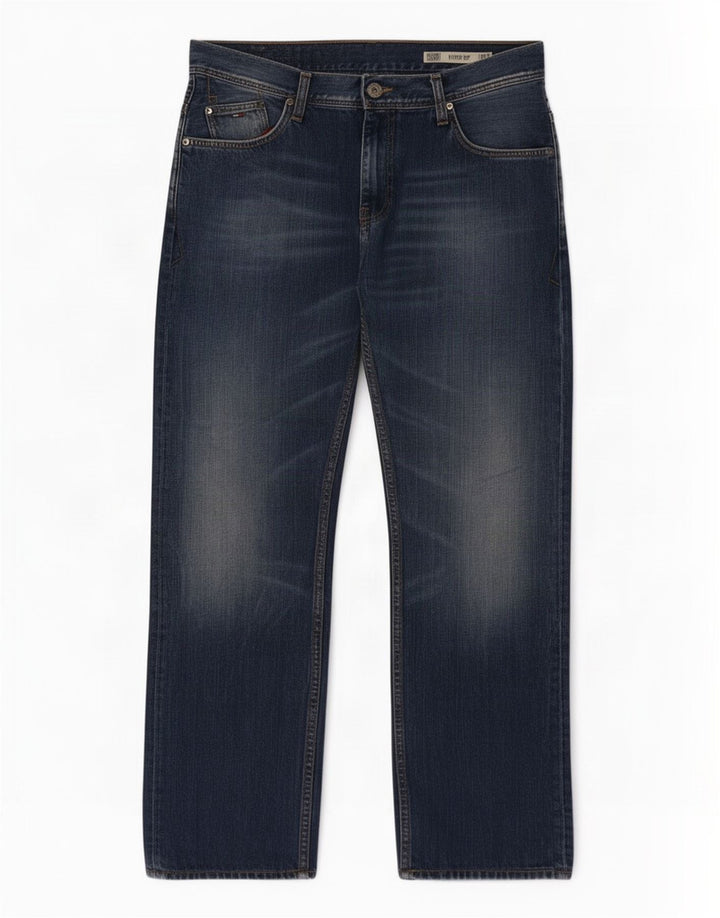 Tommy Hilfiger Herre Ryder Zip Regular Straight Jeans W36 L32 Blå