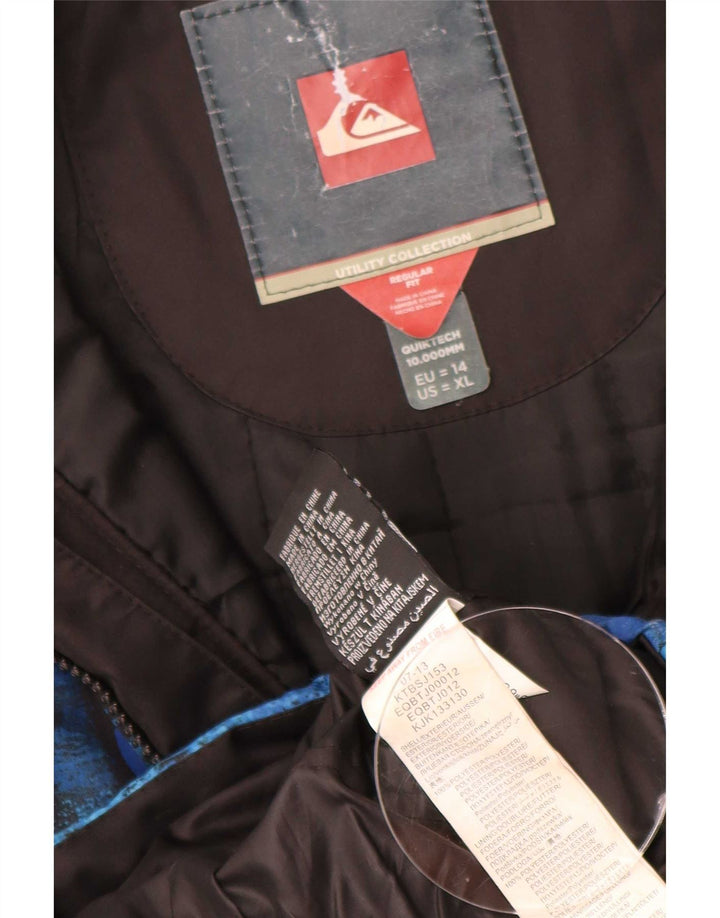 Quiksilver drenge grafisk skijakke 13-14 år blå polyester