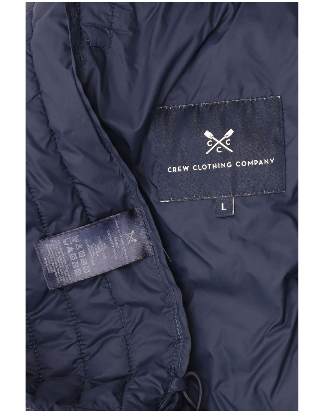 Besætningstøj Herre hættepolstret jakke UK 40 Stor marineblå nylon