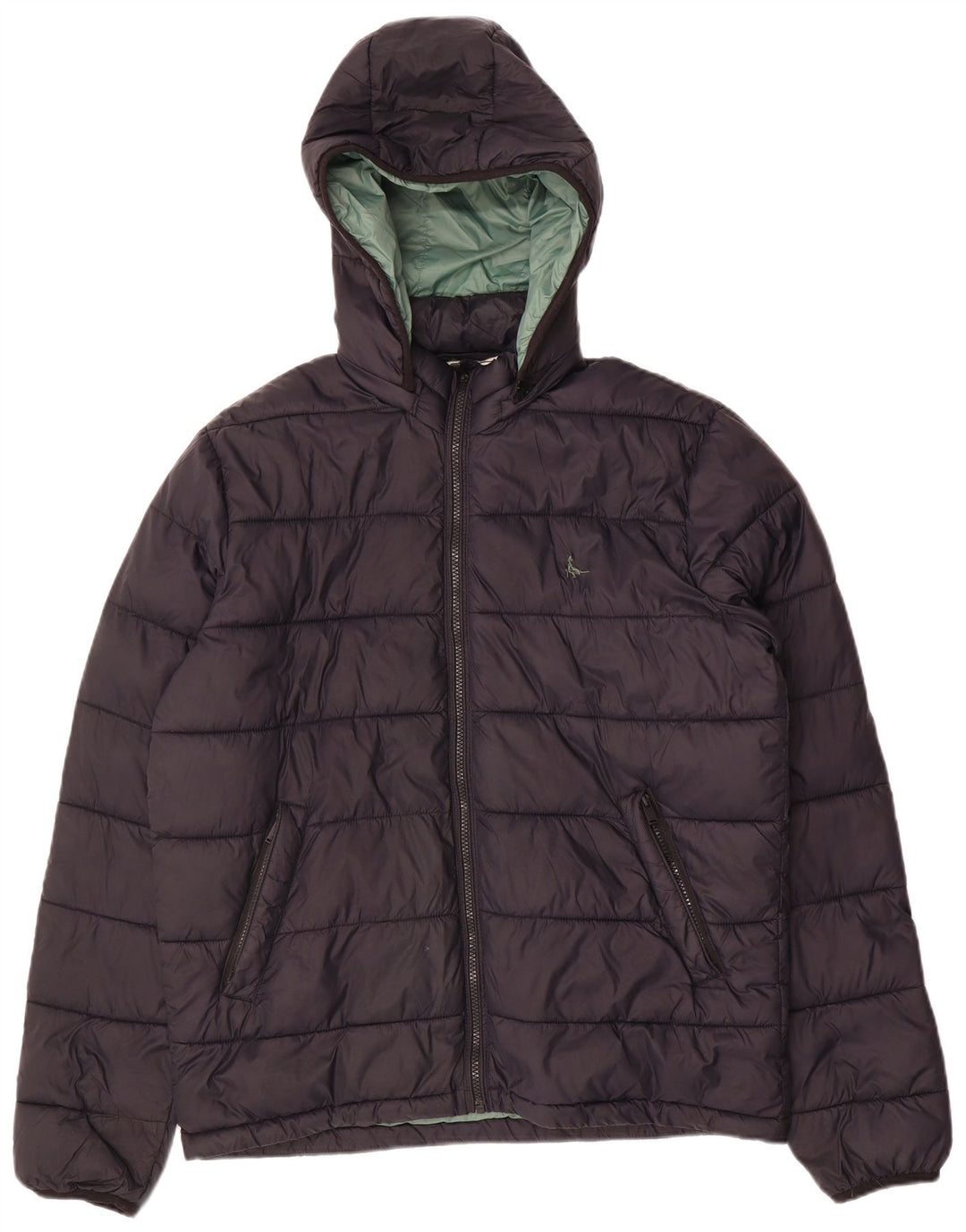 Jack Wills Herre hættepolstret jakke UK 38 Medium Sort Nylon