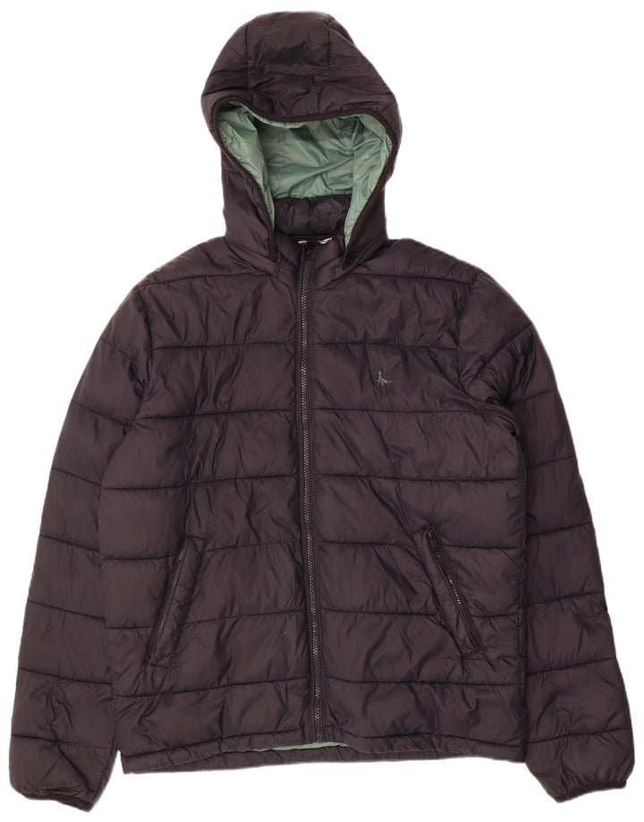 Jack Wills Herre hættepolstret jakke UK 38 Medium Sort Nylon