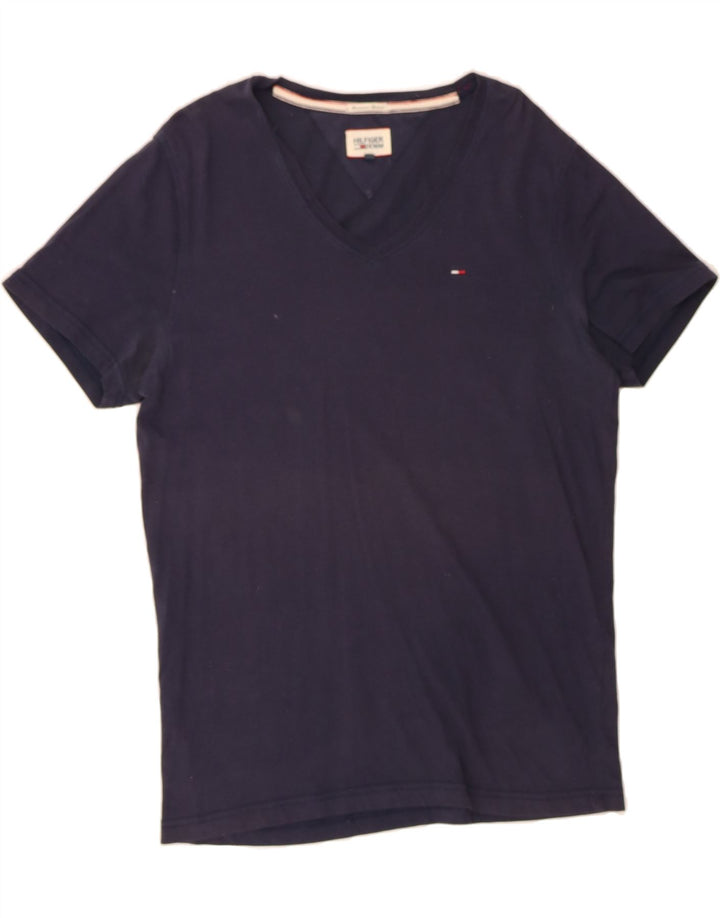 TOMMY HILFIGER Mens T-Shirt Top Medium Navy Blue Cotton Vintage Tommy Hilfiger and Second-Hand Tommy Hilfiger from Messina Hembry 
