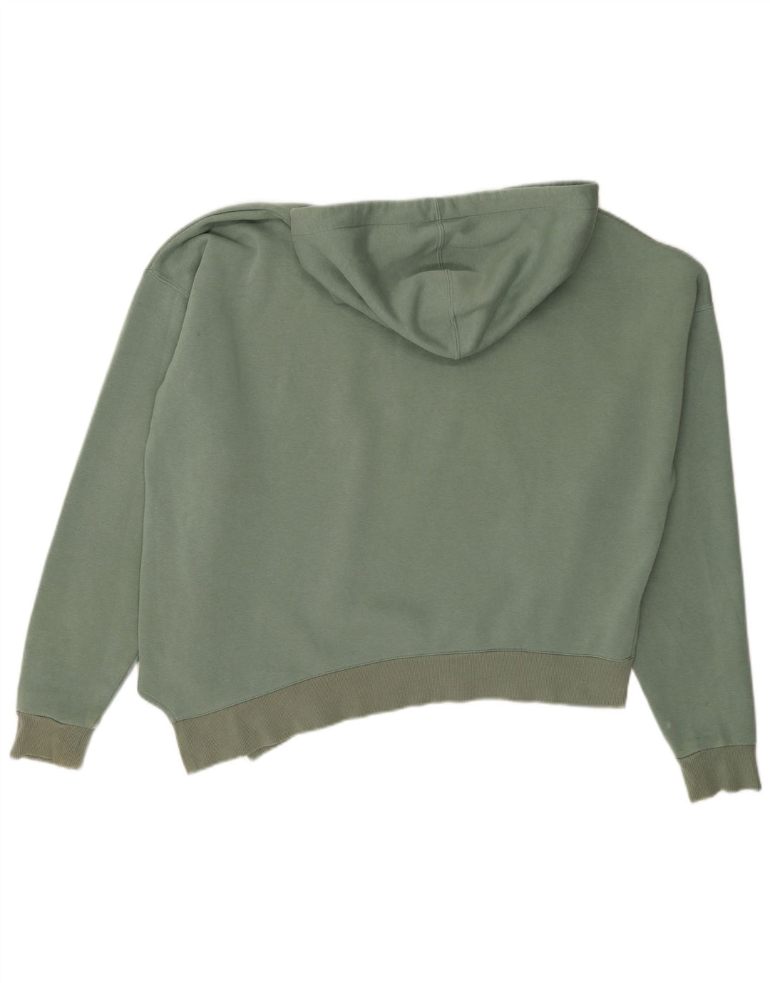 Reebok Womens Crop Asymmetrisk Hoodie Jumper UK 12/14 Medium Green Bomuld