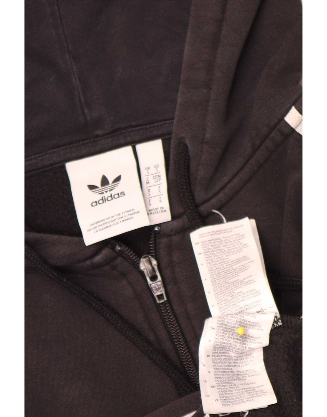 Adidas Hættetrøje med lynlås til mænd, lille sort bomuld