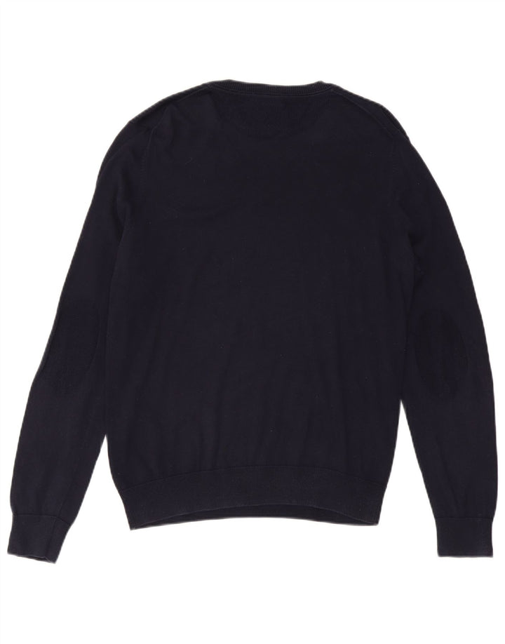 Lacoste Herre V-hals sweater str. 4 Medium marineblå bomuld