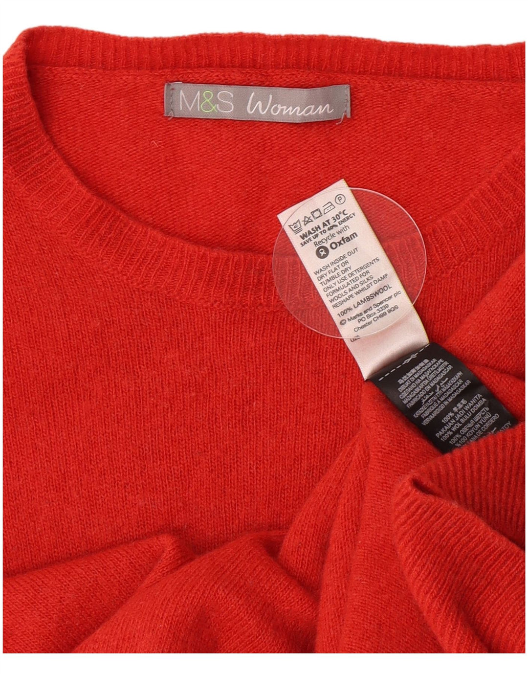 Marks & Spencer Dame Boat Neck Jumper Sweater UK 12 Medium Orange