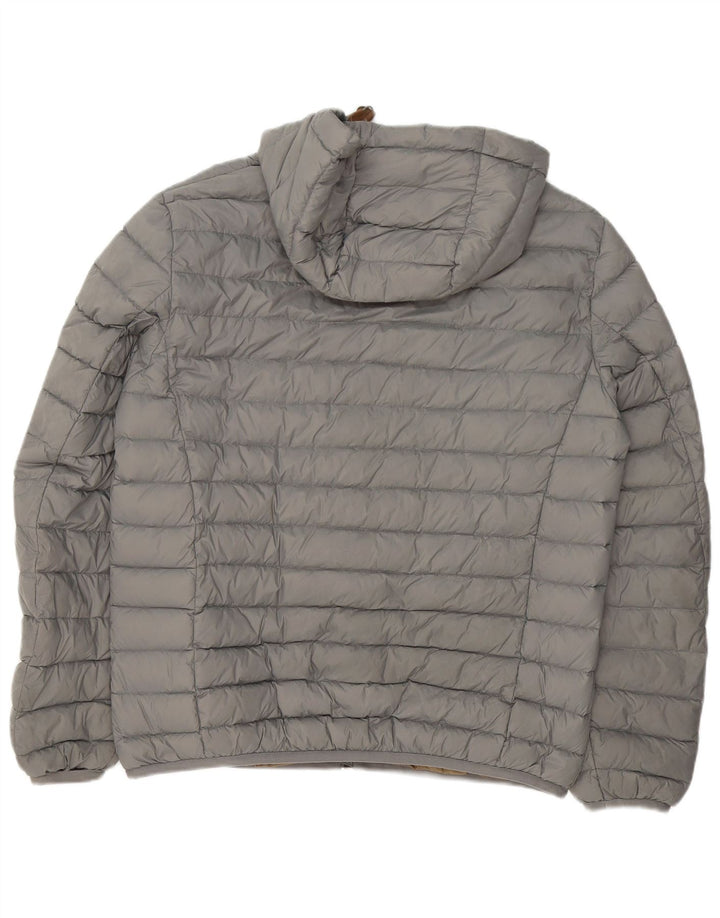 Massimo Dutti Herre hættepolstret jakke UK 42 XL Grå Nylon