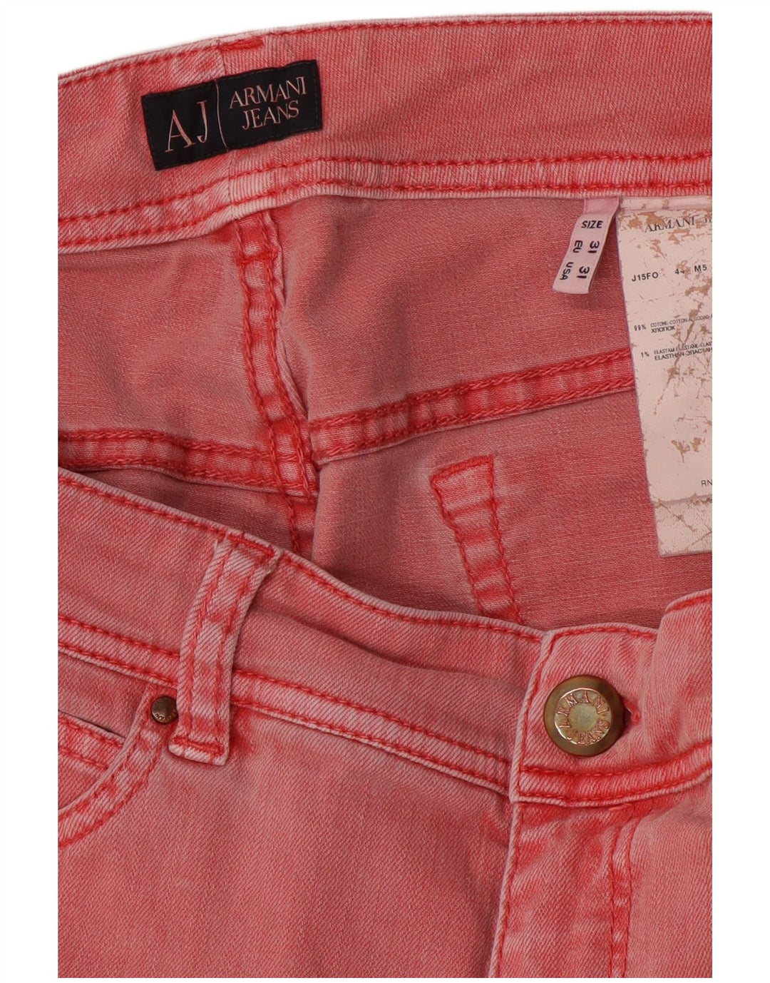 Armani Dame Straight Jeans W31 L28 Pink Bomuld