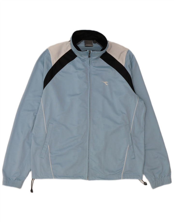DIADORA Træningsdragt til mænd Topjakke UK 38 Medium Blue Colourblock Polyester