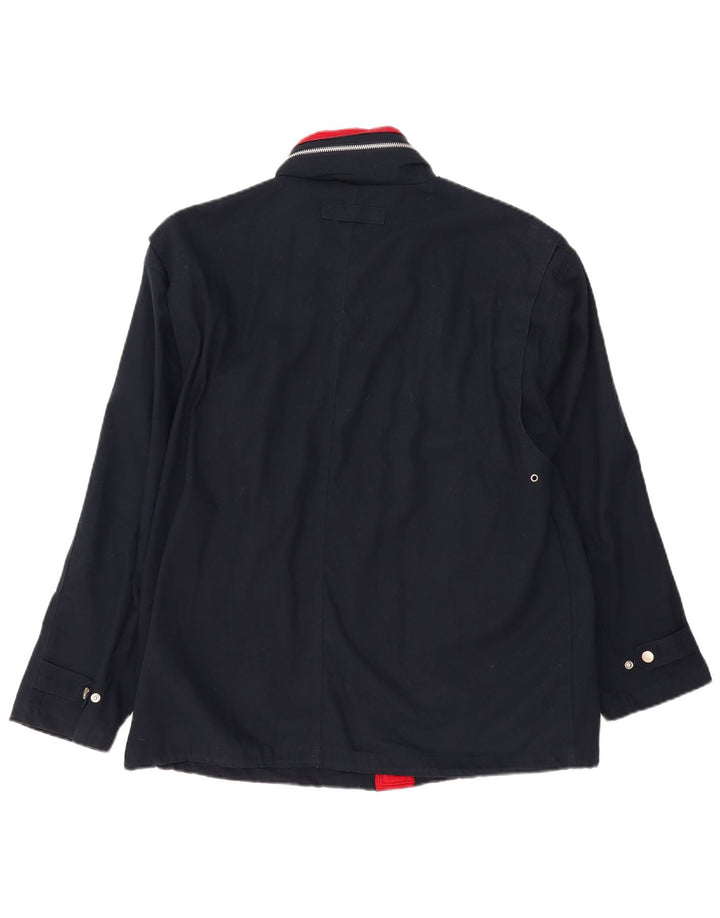 OXER Herre Hooded Utility Jacket UK 40 Large Navy Blue Cotton