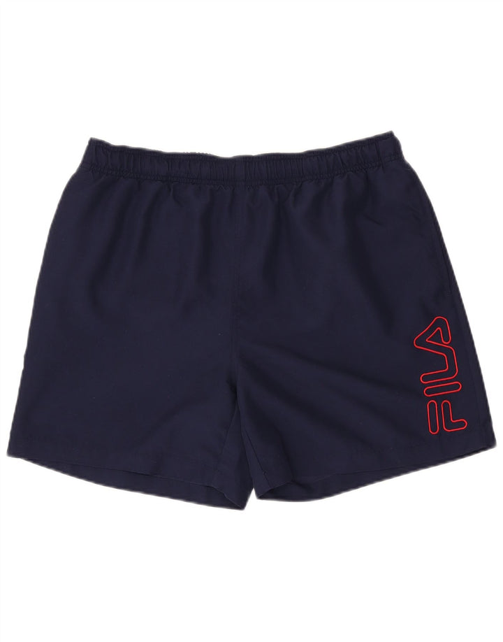 FILA Herre grafiske sportsshorts store marineblå polyester